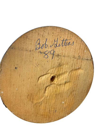 Thumbnail: Folk Art Bluejay carved  bird on a branch by Bob Gittens