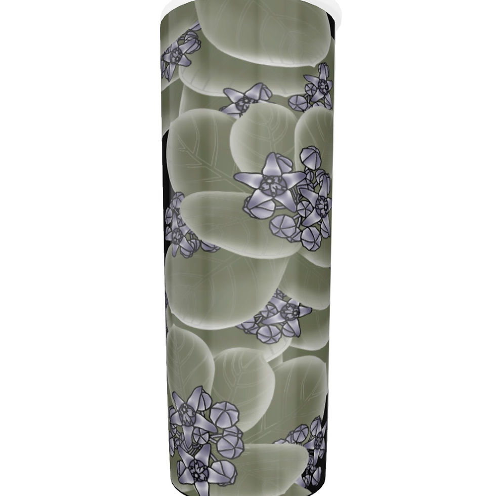 Thumbnail: Purple Crown Flower with Lei's on Black - Tumbler with twinkle surface  20oz
