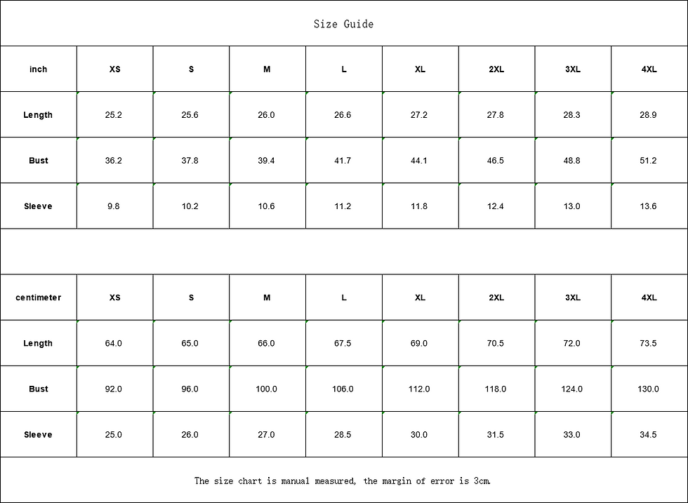 Thumbnail: Tahitian Gardenia Blue - Women's Loose V-neck Short Sleeve T-shirt Size Chart