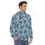 Thumbnail: Blue Black and Green Honu -  Men's Hoodie With Placket Double Zipper