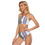 Thumbnail: Purple Crown Flower with Lei's on White -Women's Cami Keyhole two-piece Swimsuit