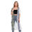 Thumbnail: Purple Crown Flower with Lei White - Women's Short Sleeve Cardigan