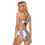 Thumbnail: Purple Crown Flower with Lei's on White -Women's Cami Keyhole two-piece Swimsuit