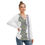 Thumbnail: Purple Crown Flower with Lei's White Women's Long Sleeve Neckline Tie Sweatshirt