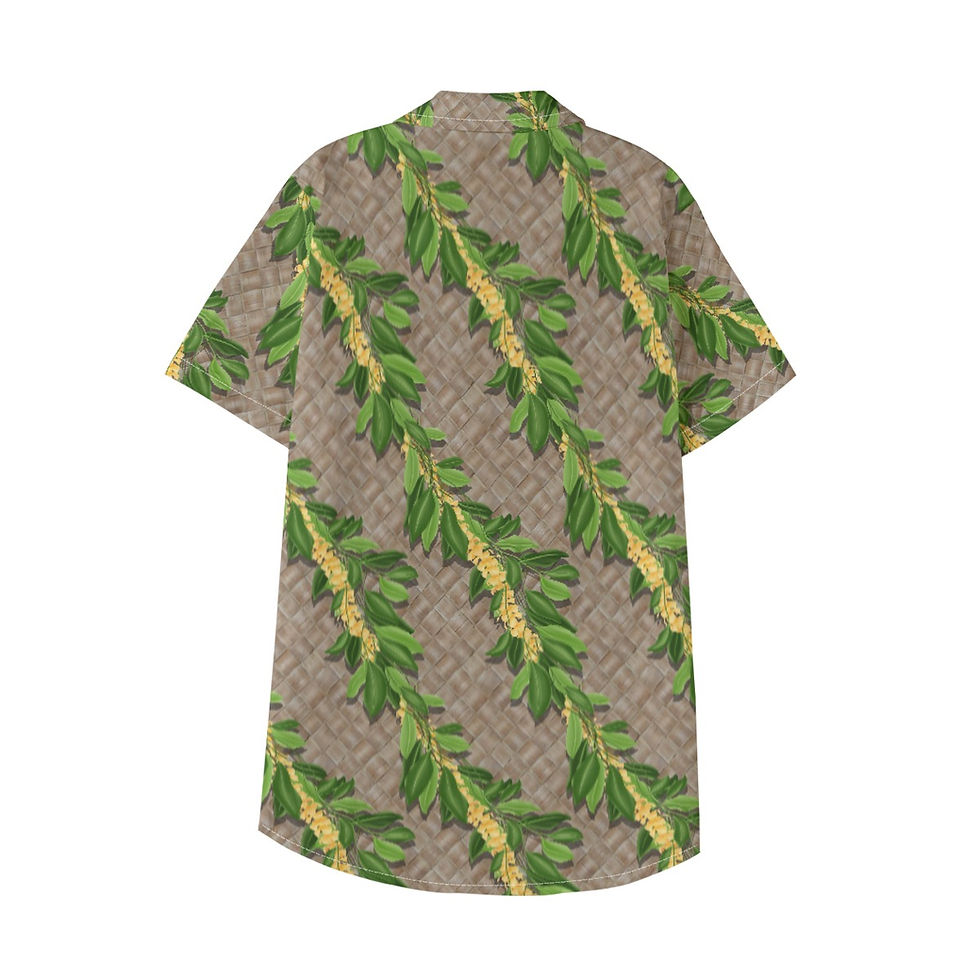 Thumbnail: Maile Puakenikeni Lei's on Lauhala - Boy's Aloha Shirt