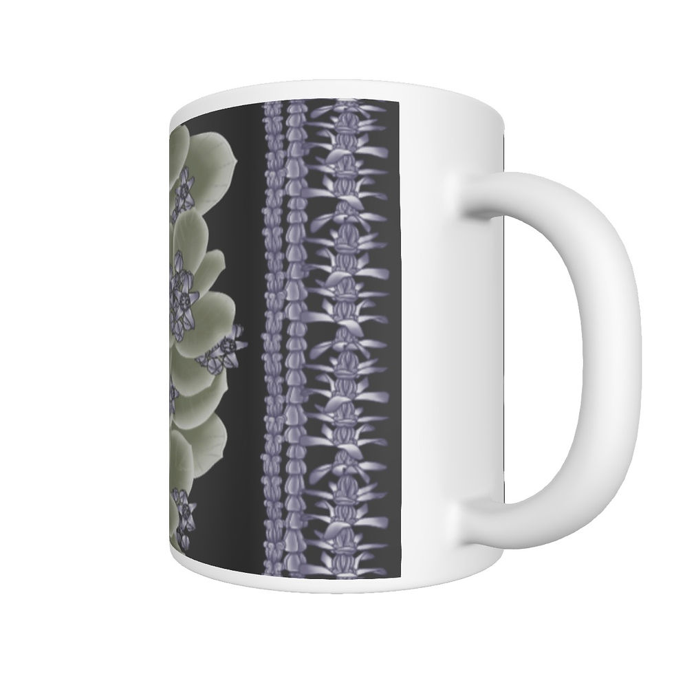 Thumbnail: Purple Crown Flower with Lei's on Black - Mug
