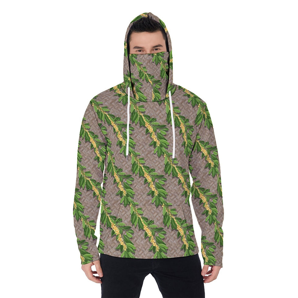Maile Puakenikeni on Lauhala - Pullover Hoodie With Mask