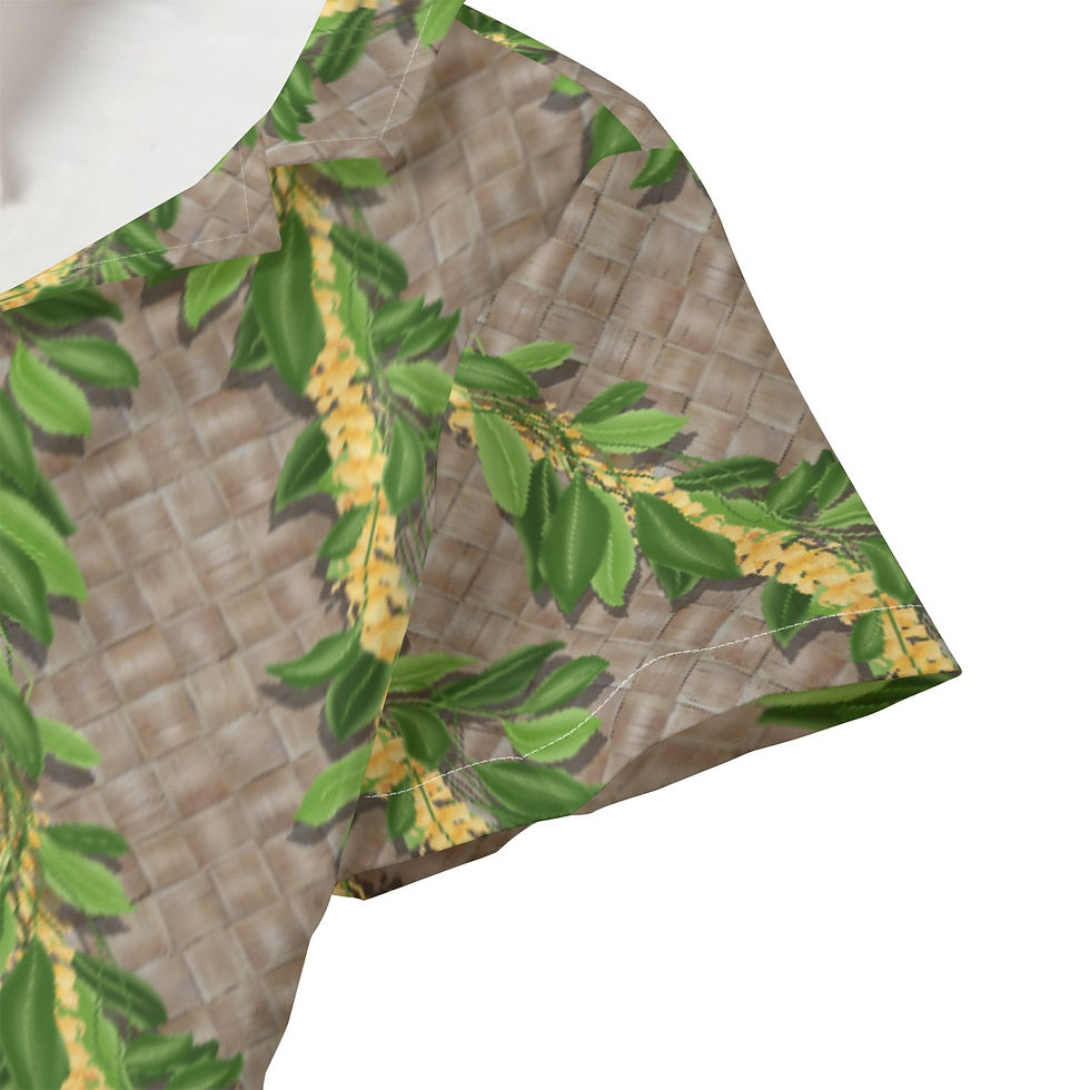 Thumbnail: Maile Puakenikeni Lei's on Lauhala - Boy's Aloha Shirt