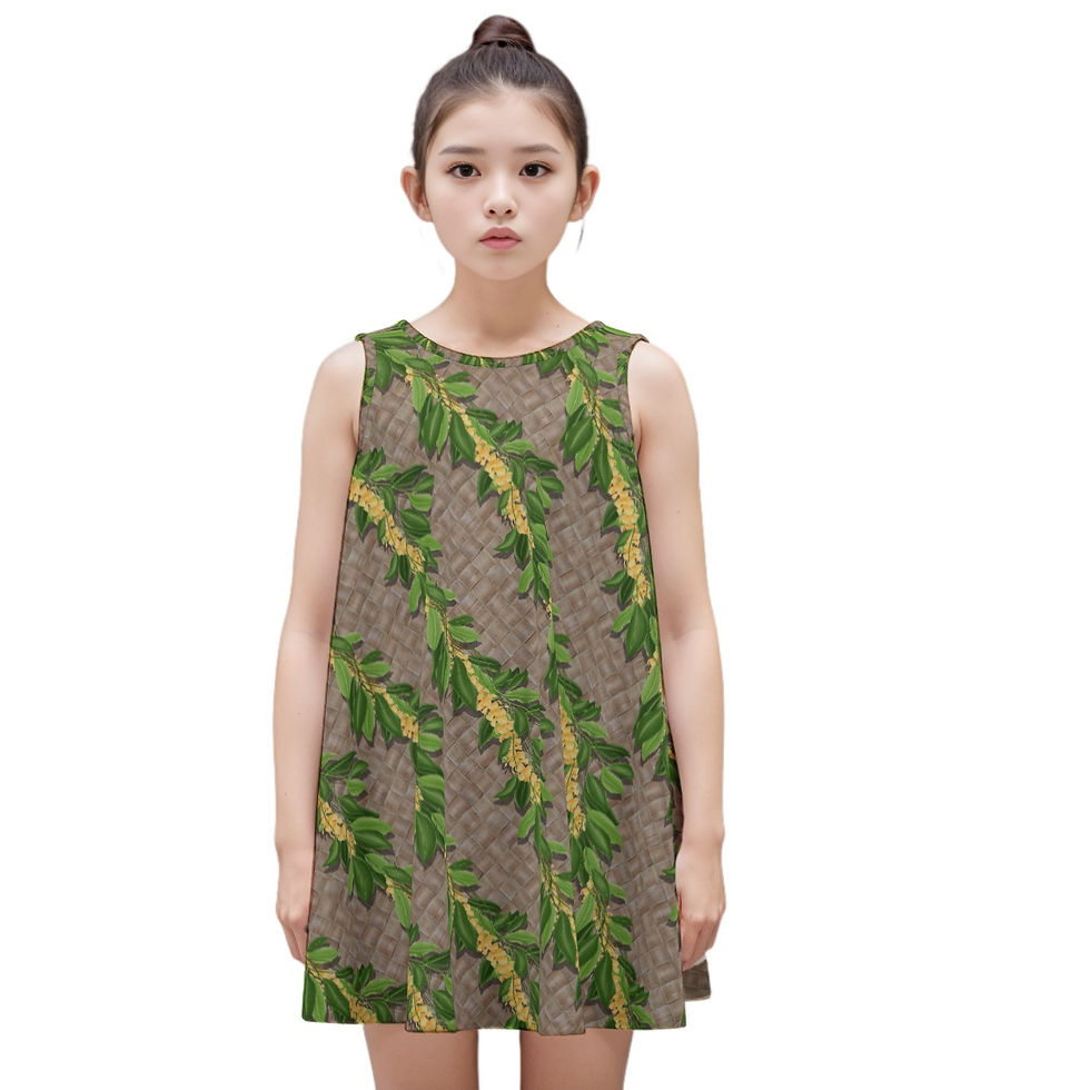 Maile Puakenikeni Lei's on Lauhala - Kid's Sleeveless Dress