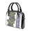 Thumbnail: Purple Crown Flower with Lei's on White - Handbag With Single Shoulder Strap