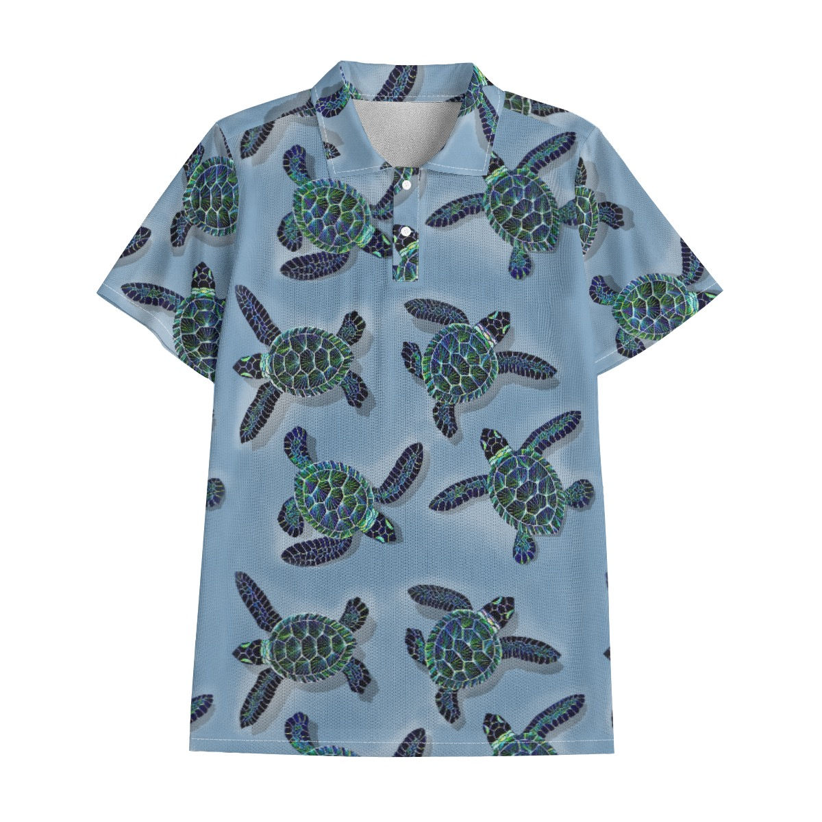Blue Black and Green Honu -  Men's Polo Shirt