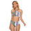 Thumbnail: Purple Crown Flower with Lei's on White -Women's Cami Keyhole two-piece Swimsuit