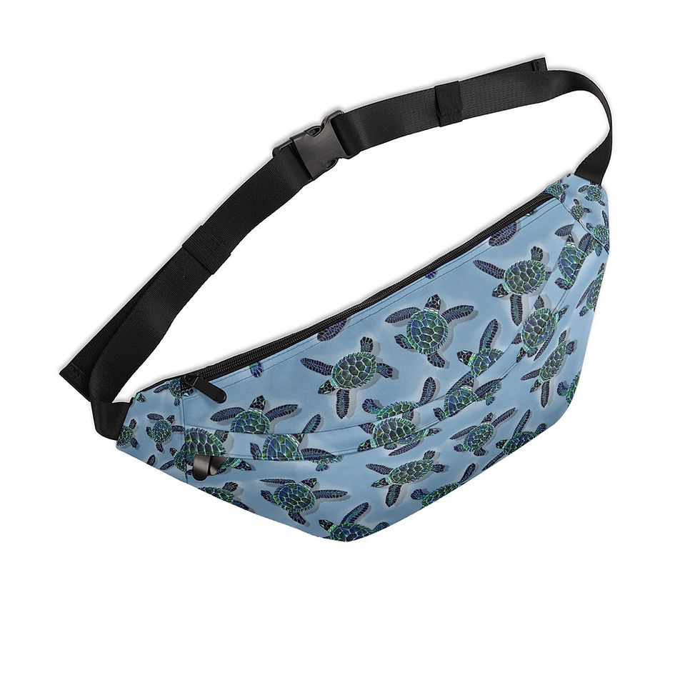 Blue Black and Green Honu - Large Fanny Bag