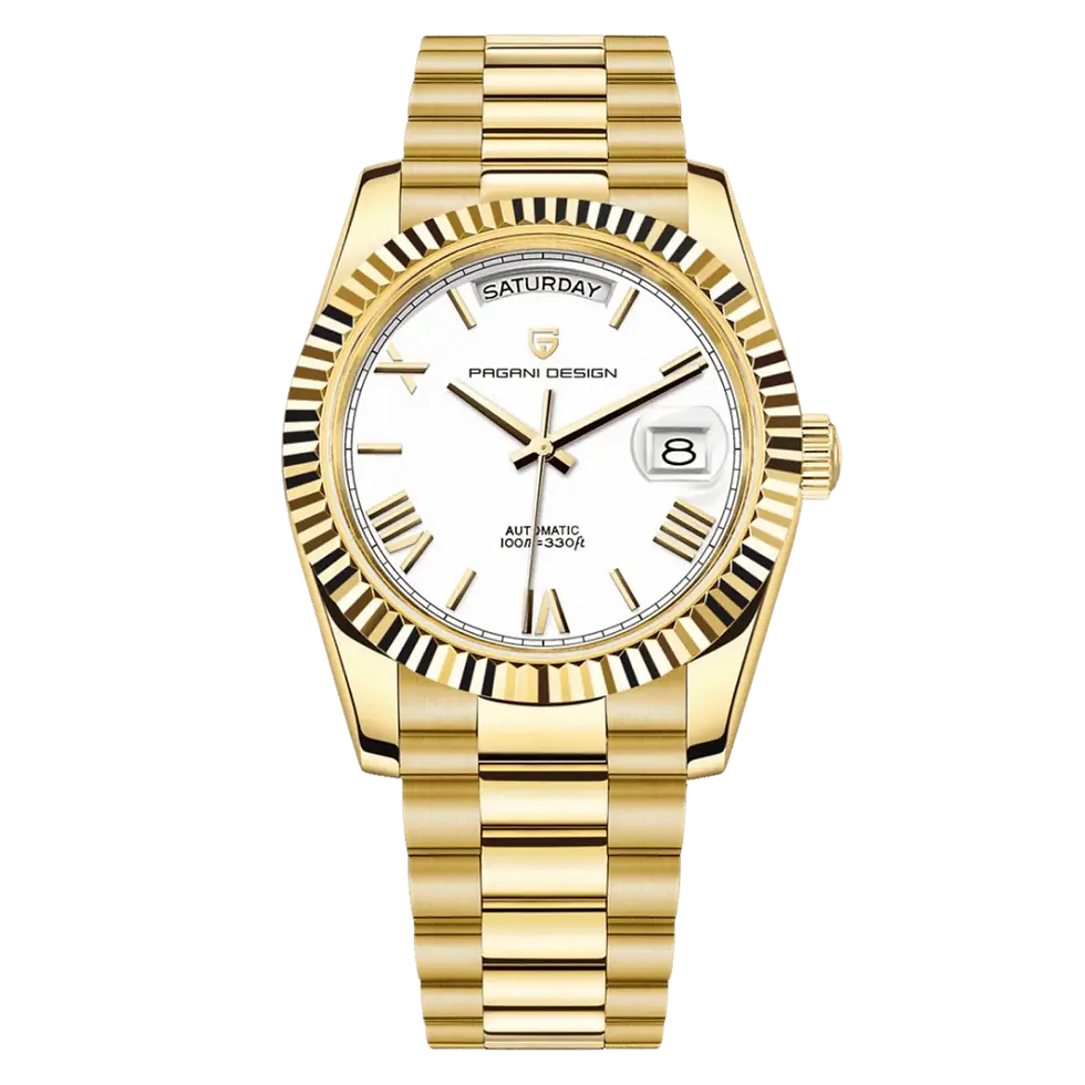 Original PD-1783 elegant automatic wristwatch gold stainless steel case with white dial luxury mechanical watch