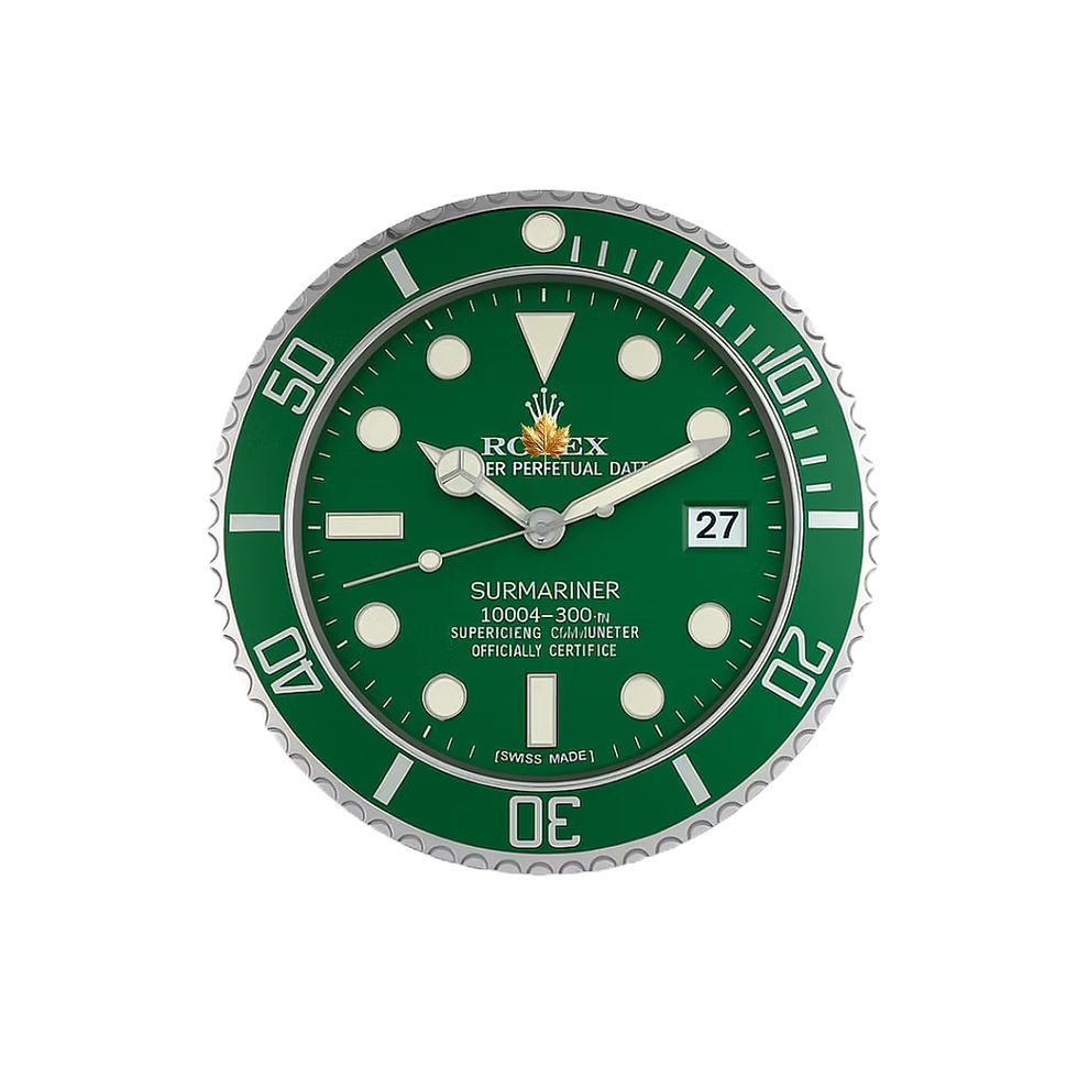 green wall clock submariner rolex full green