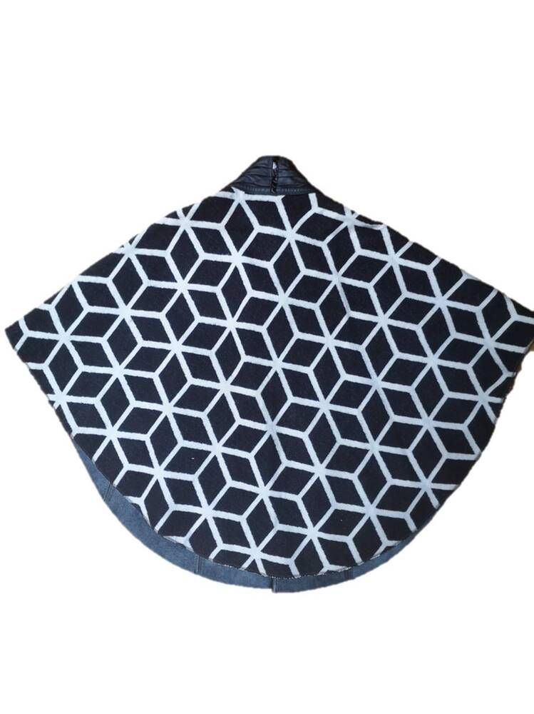 Thumbnail: Suede Cape Black and cubes fabric