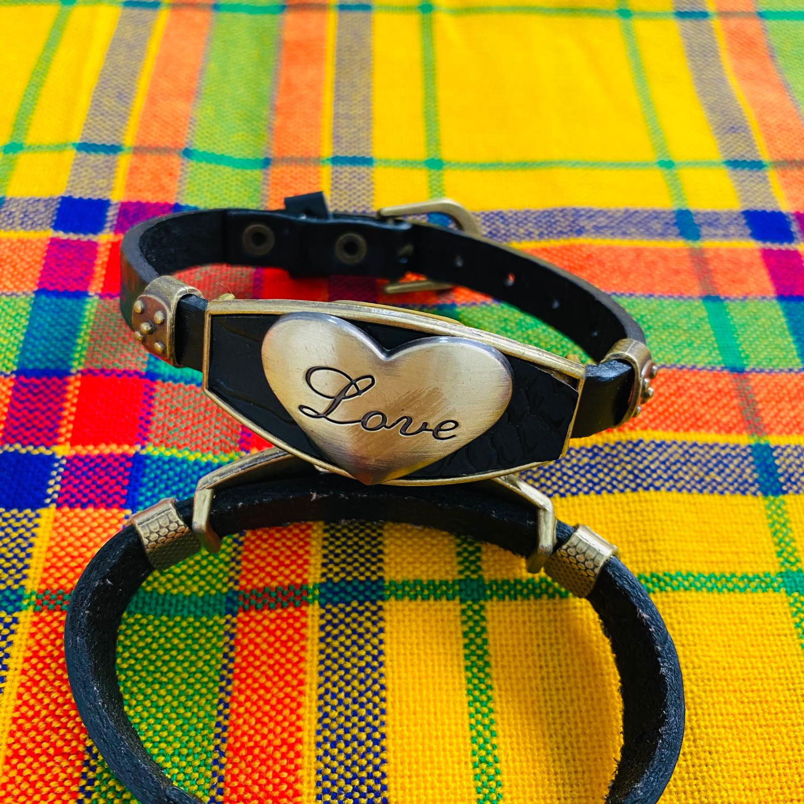 Adjustable Heart/Love Leather Bracelet