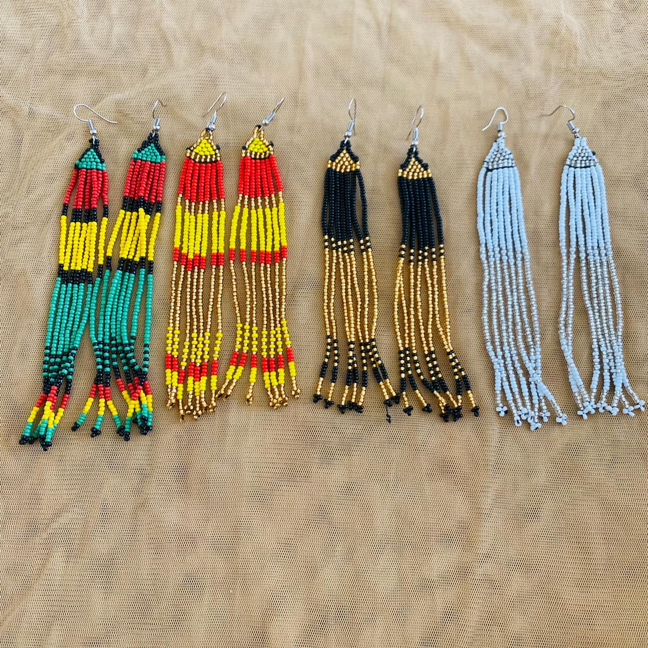Handmade Beaded Fringe Earrings