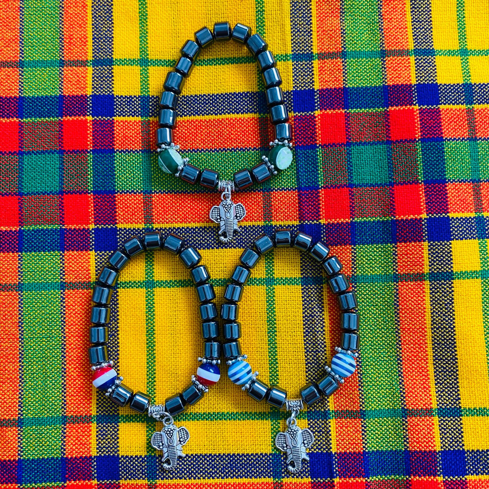 African Hematite Charm Bracelets