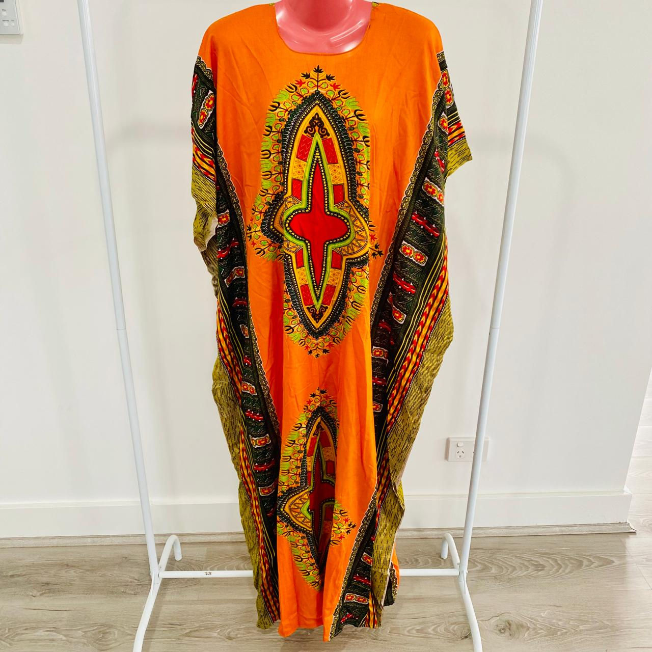 Orange African print Kaftan