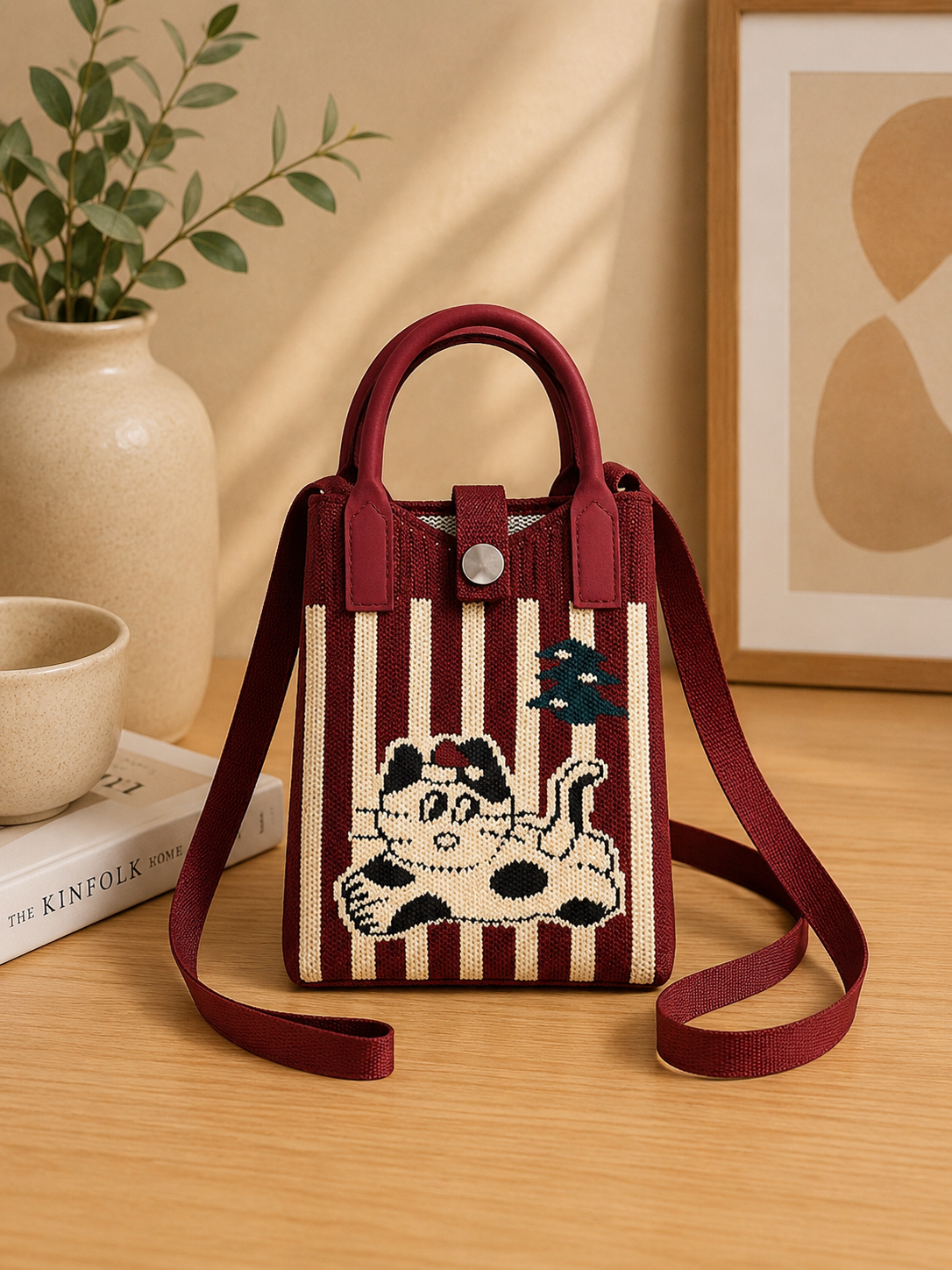 Stylish Cat Printed Sling Bag for Women