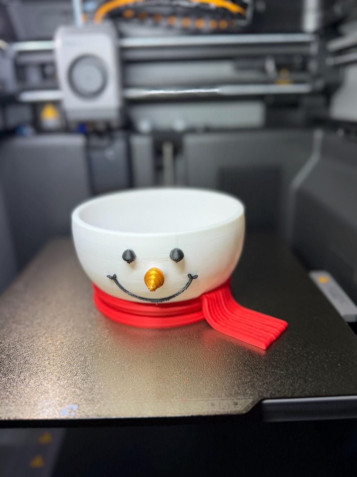 3D Printed Snowman Bowl | Christmas Candy Dish, Holiday Décor (PLA+)