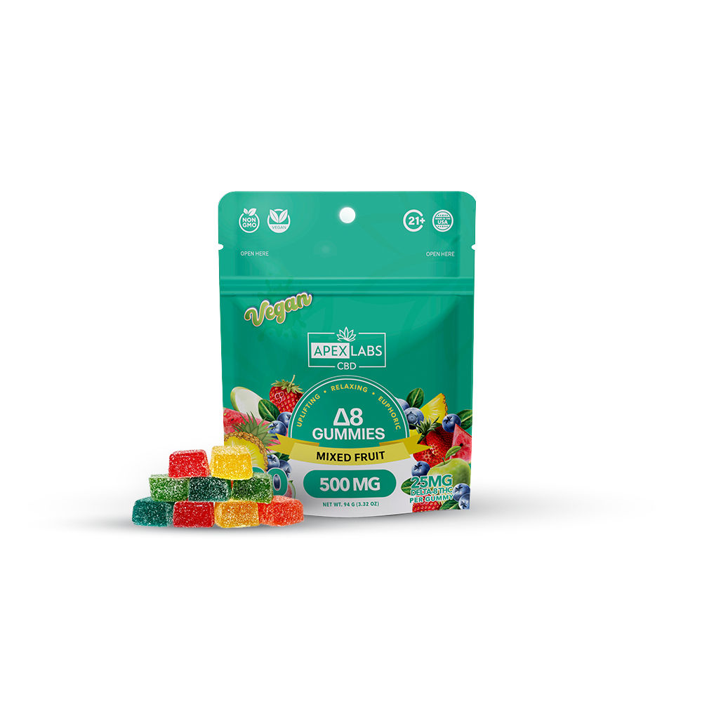 25mg Delta 8 Pectin Infused Gummies - Mixed Fruit