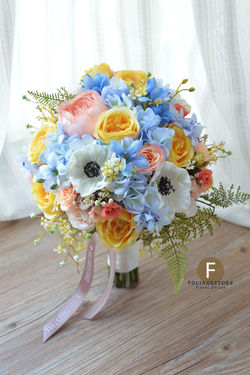 藍色系列_絲花球40