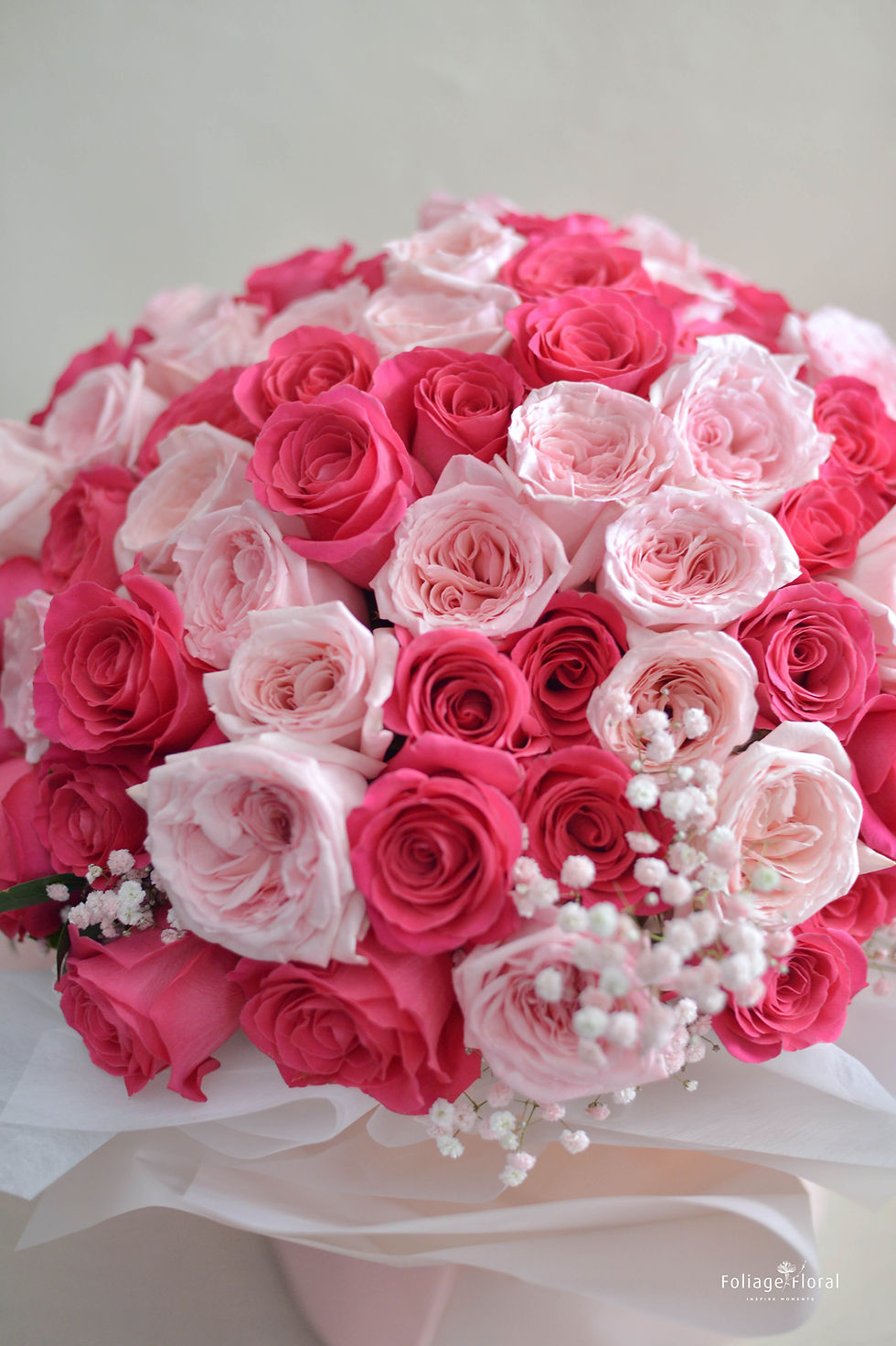 縮圖：Pink & Fuchsia Roses｜Flower Bouquet