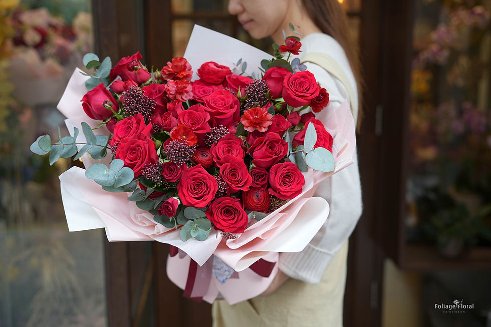 縮圖：Red Roses with Spray Roses｜Flower Bouquet