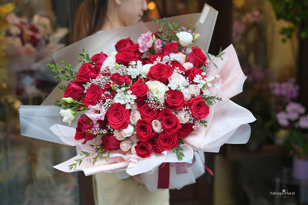 縮圖：Red Roses with Spray Roses｜Flower Bouquet