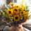 縮圖：Helianthus(Sun Flower) with Dancing Orchids｜Flower Bouquet