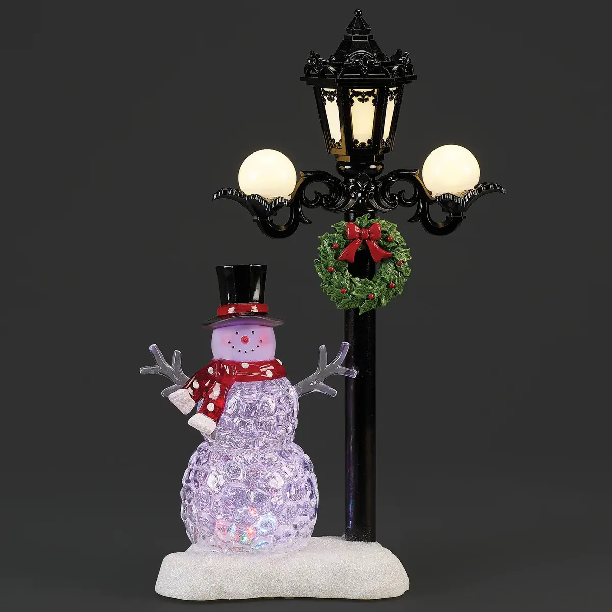 Lighted Snowman Lamppost
