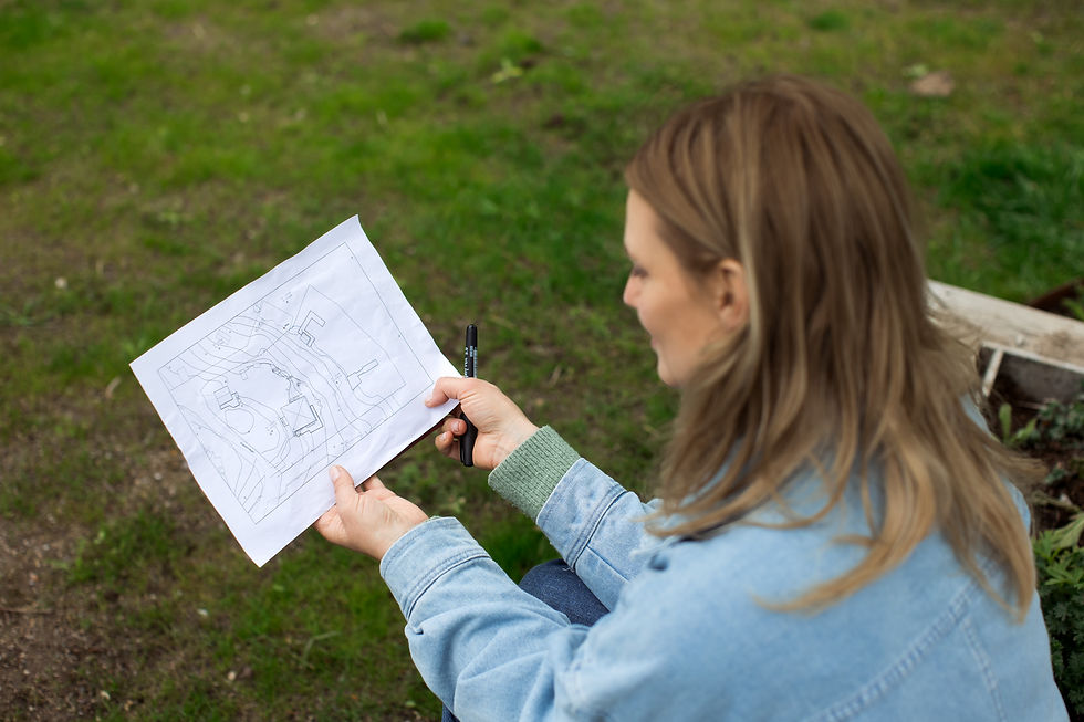 Emma Jägbeck trädgårdskonsultation tomtkarta planering kundträdgård Stockholm OAS Design