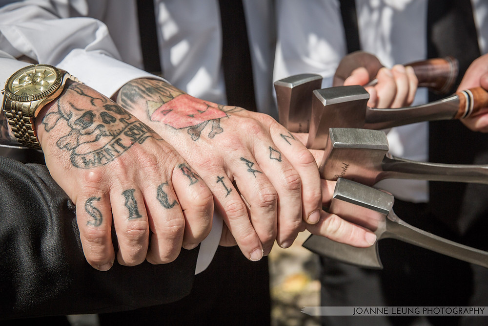 Tattoo and axe wedding day gift
