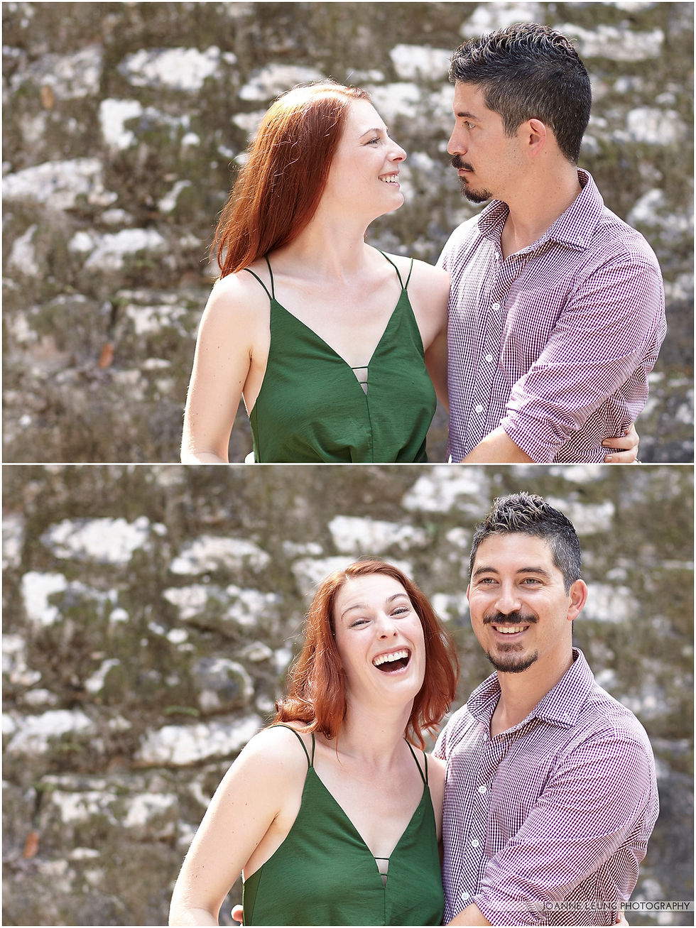 couple candid goofing around in coba