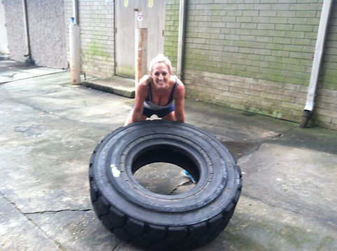 Tonya McGill's tire flipping