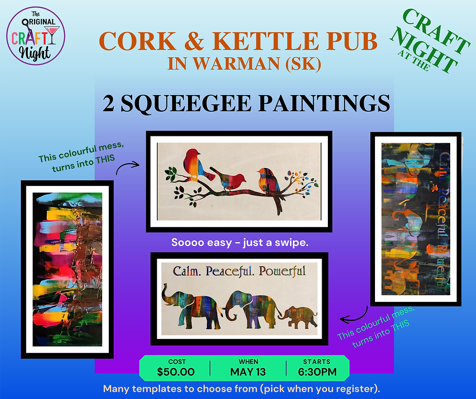 Squeegee Paintings at the Cork & Kettle Pub!