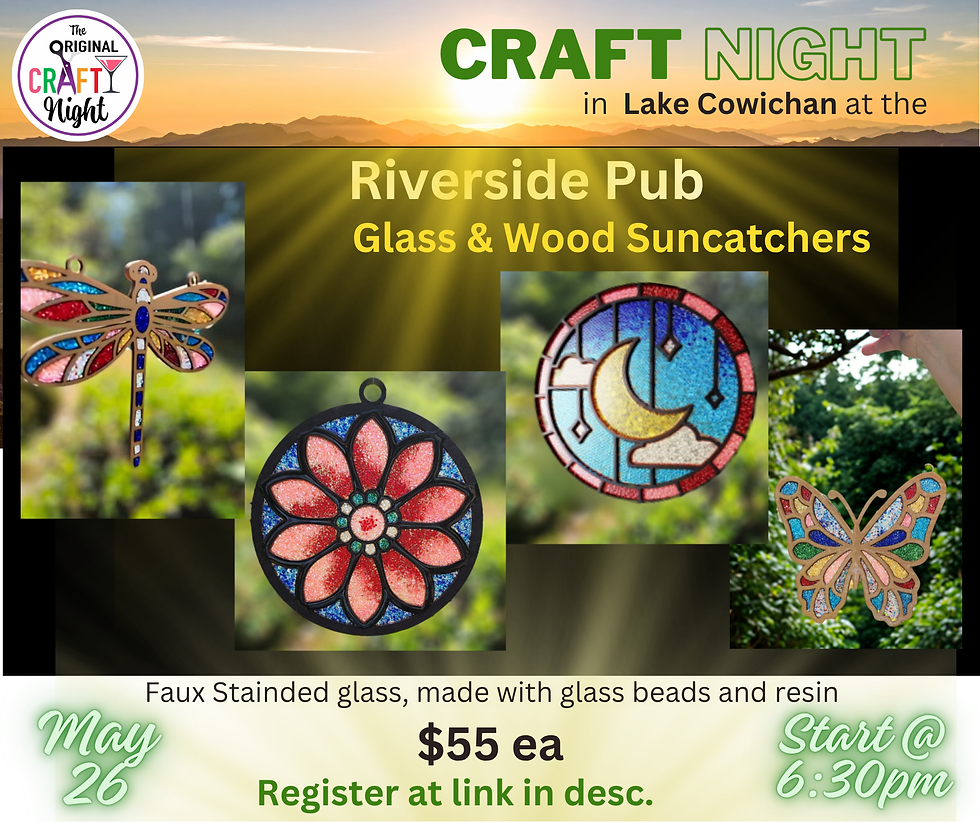 Glass & Wood Suncatchers at the Riverside Pub!