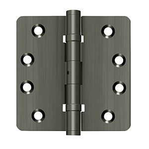 Thumbnail: 4"X 4"X 1/4" RADIUS HINGES, BALL BEARINGS, NRP, SOLID BRASS