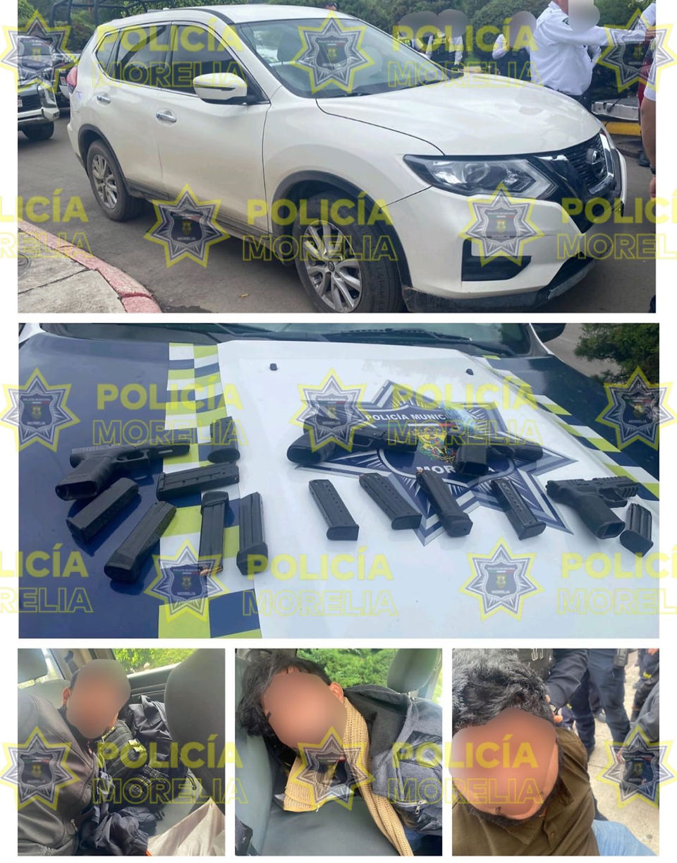 Policía Morelia desarticula presunta banda de roba coches con posesión de armas
