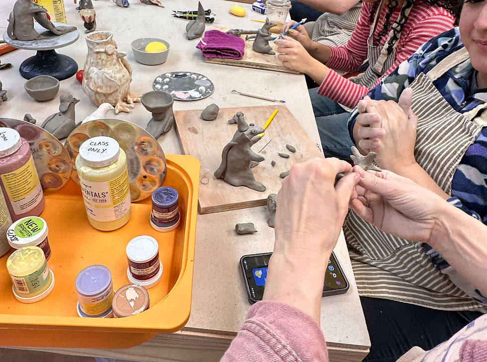 Getting ready to paint on underglazes