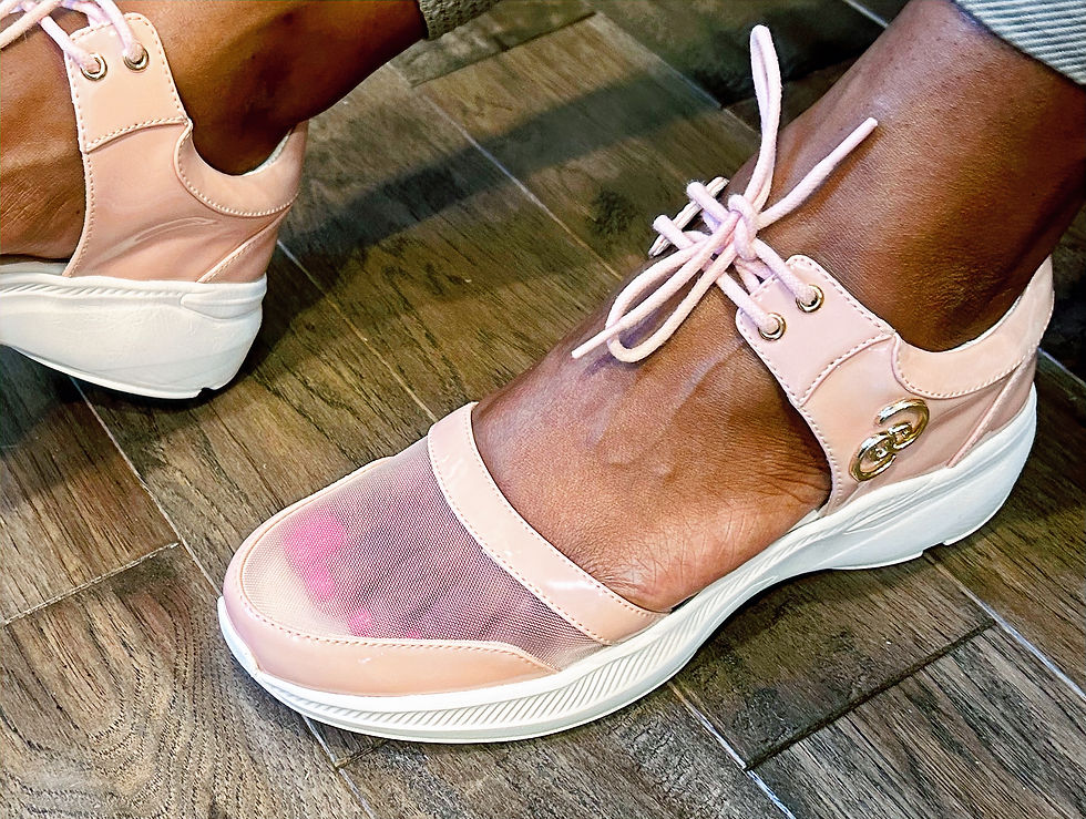 Thumbnail: Pink Peek-A-Boo Mesh toe shoe