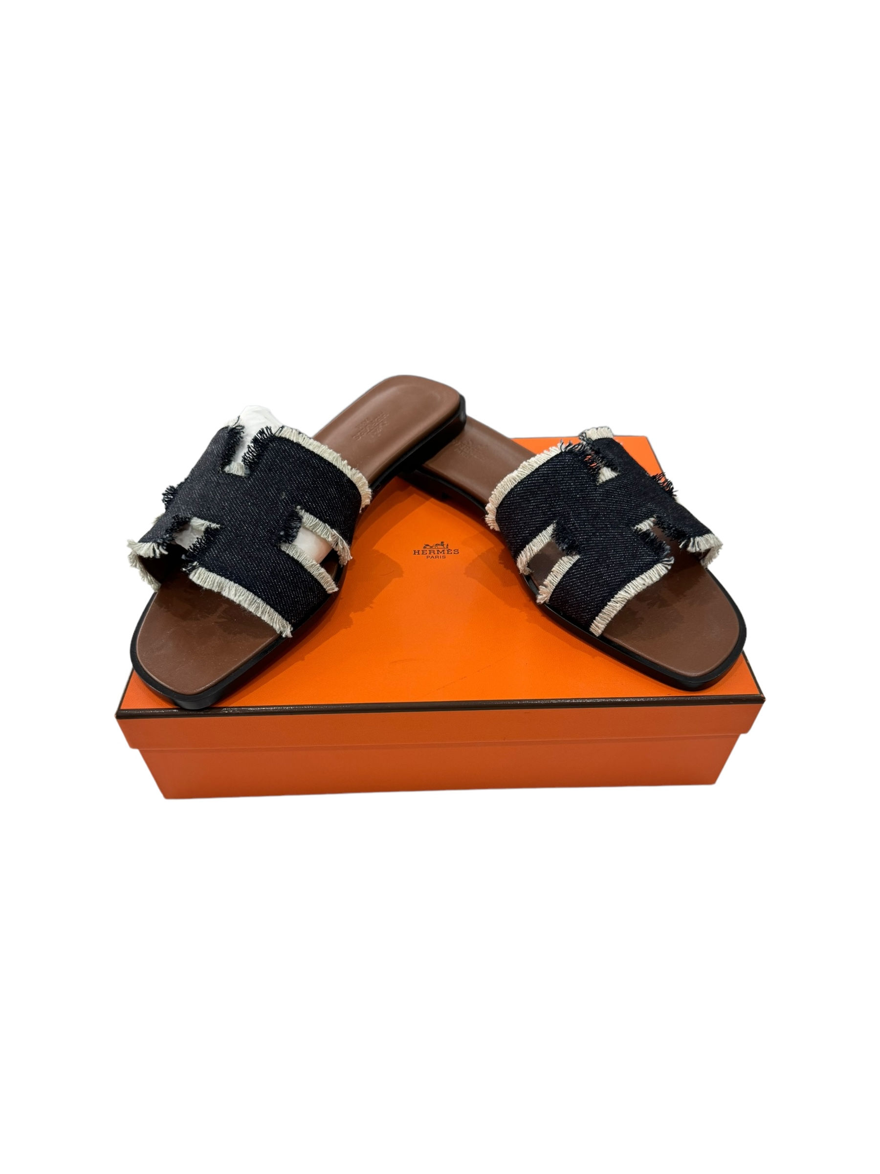 Hermès Oran Sandalen Denim,40 / NEU