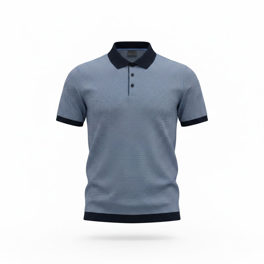 Bugatti Contrast Trim Polo Shirt, Blue/Navy