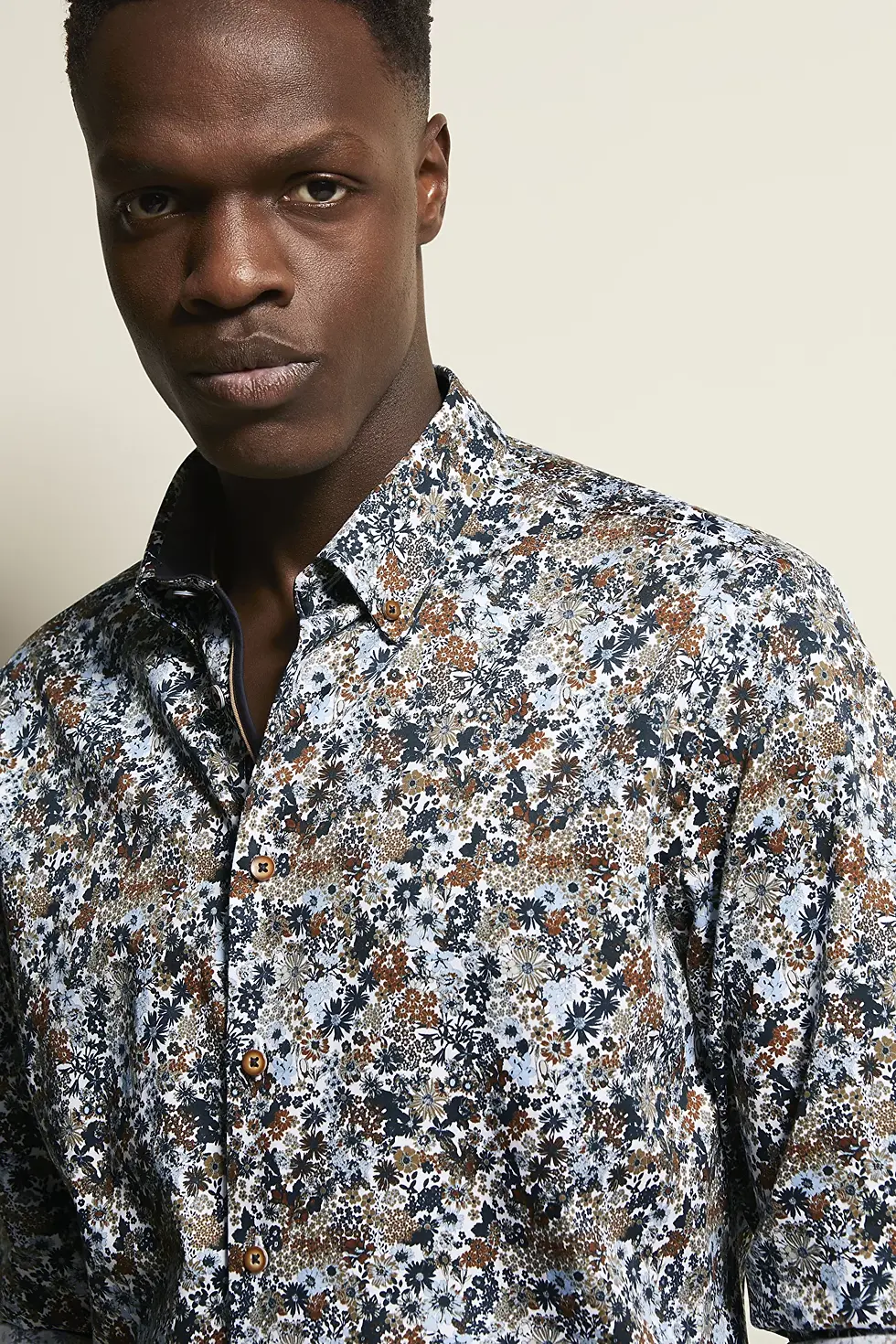 Bugatti floral print shirt with BD collar  SS24 