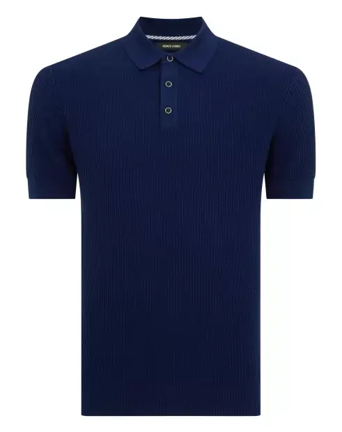 Thumbnail: Remus Uomo Dark Blue Short Sleeve Polo