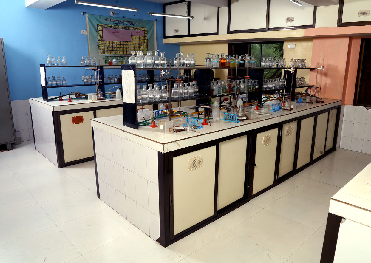 Chemistry laboratory with glassware