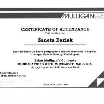 Metoda Mulligan – terapia manualna cz. A i B