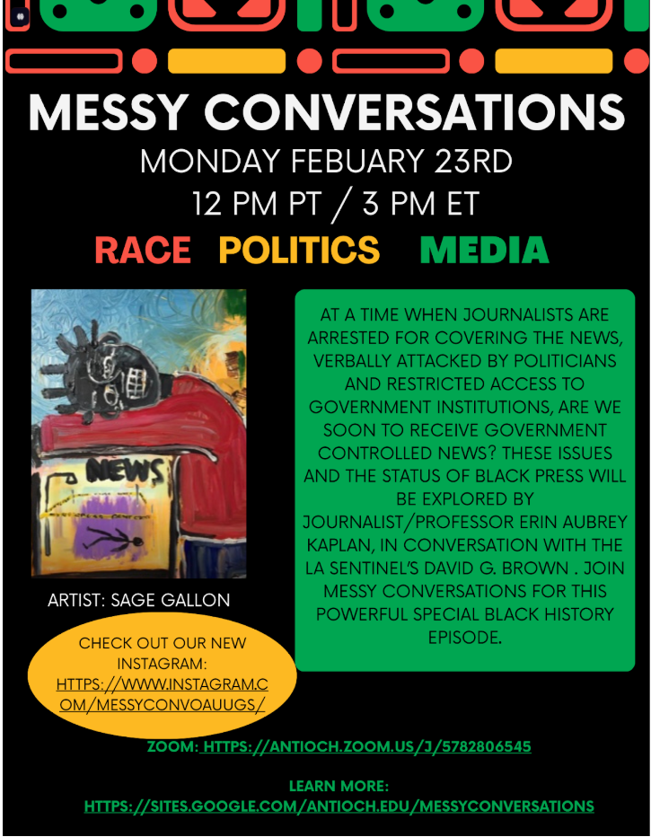 Invitation: Messy Conversations—Race, Politics & Media: Today @ 12pm PST